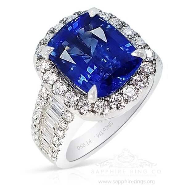 5.86 Ct Platinum Sapphire Ring, GIA Origin Report