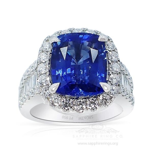 5.86 Ct Platinum Sapphire Ring, GIA Origin Report - Image 3