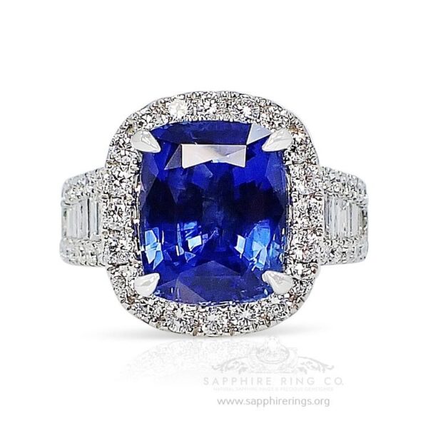 5.86 Ct Platinum Sapphire Ring, GIA Origin Report - Image 4