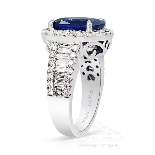 5.86 Ct Platinum Sapphire Ring, GIA Origin Report - Image 5