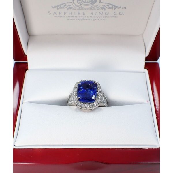 5.86 Ct Platinum Sapphire Ring, GIA Origin Report - Image 2